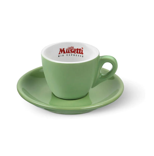 MUSETTI RAINBOW COLLECTION 80ML COFFEE CUP & SAUCER GREEN