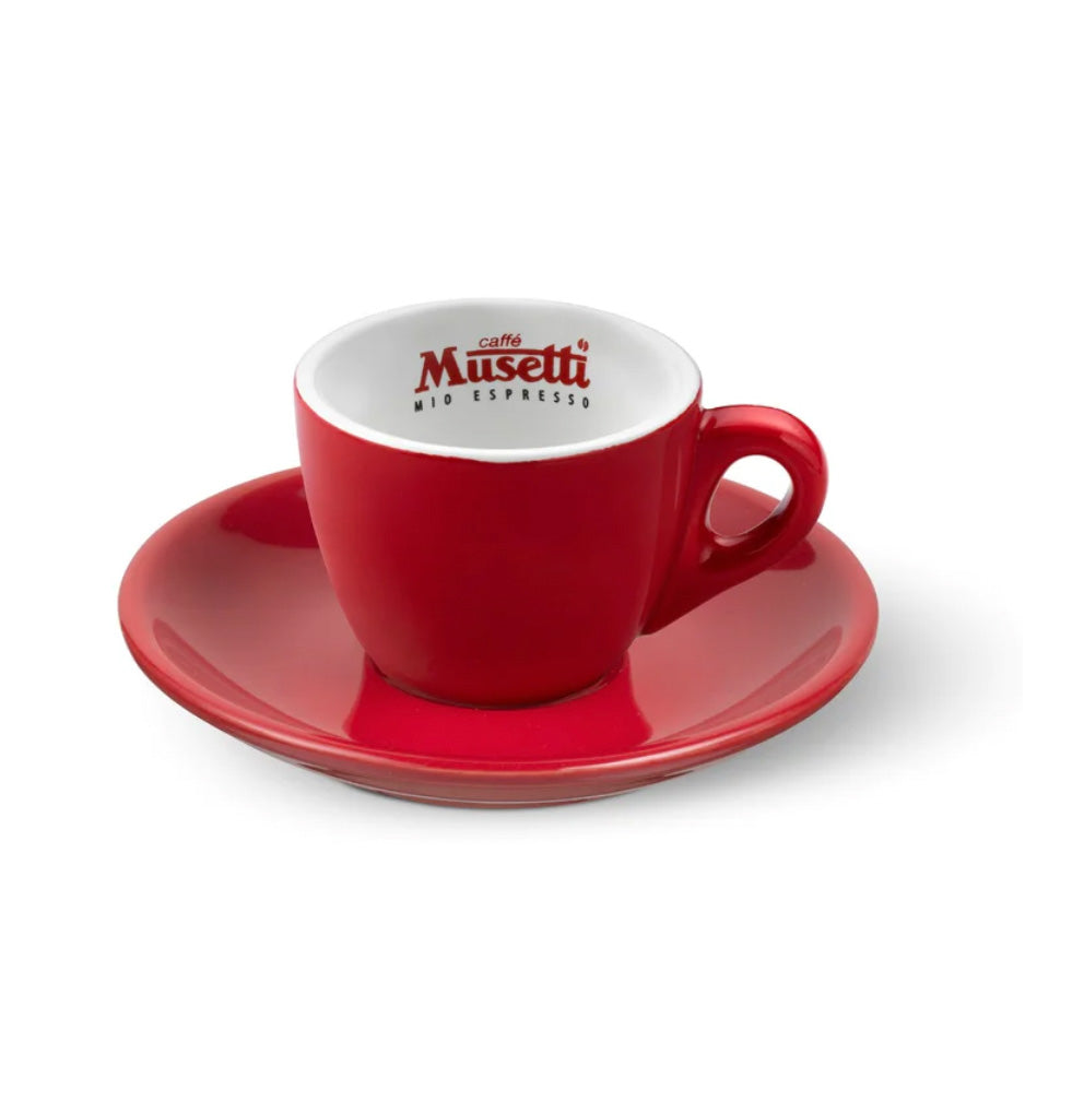 MUSETTTI RAINBOW COLLECTION 80ML COFFEE CUP & SAUCER RED