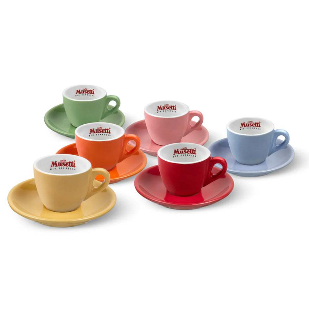 MUSETTI RAINBOW COLLECTION SET OF 6 COFFEE CUPS