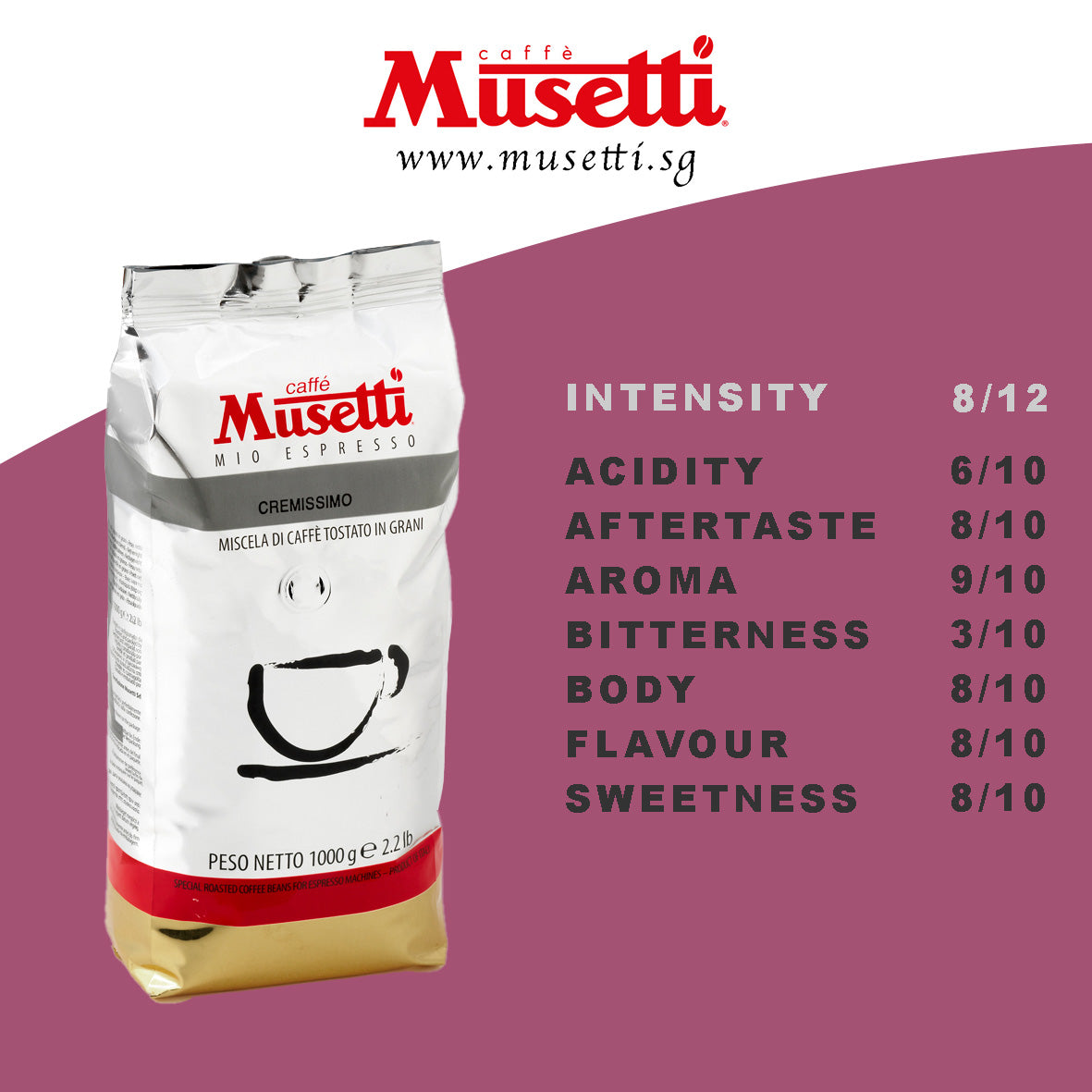 MUSETTI COFFEE BEANS CREMISSIMO 1 KG