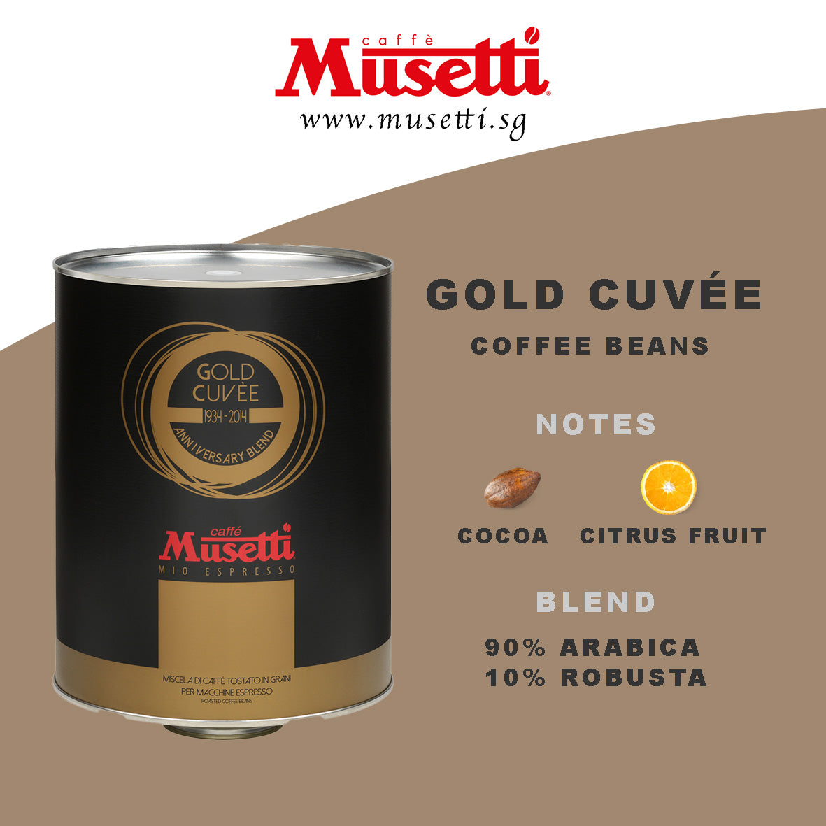 MUSETTI COFFEE BEANS GOLD CUVÉE 2 KG