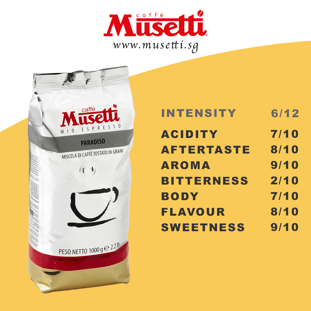 MUSETTI COFFEE BEANS PARADISO 1 KG