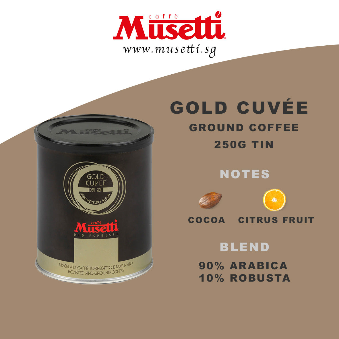 MUSETTI GROUND COFFEE GOLD CUVÉE 250 G